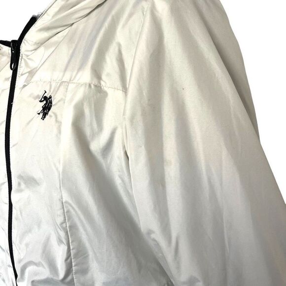 U.S. Polo Assn Women's White Hooded Ski Coat Size Medium Full Zip - Picture 4 of 10